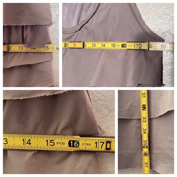 Alfani 8 Gray Sleeveless Tiered Ruffle Dress Cotton/Spandex Blend Pullover - Picture 6 of 16